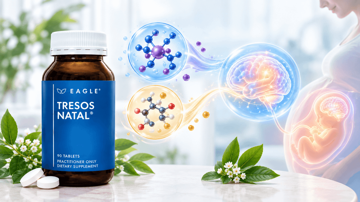 How much iodine and choline does Eagle Tresos Natal give for foetal brain development?