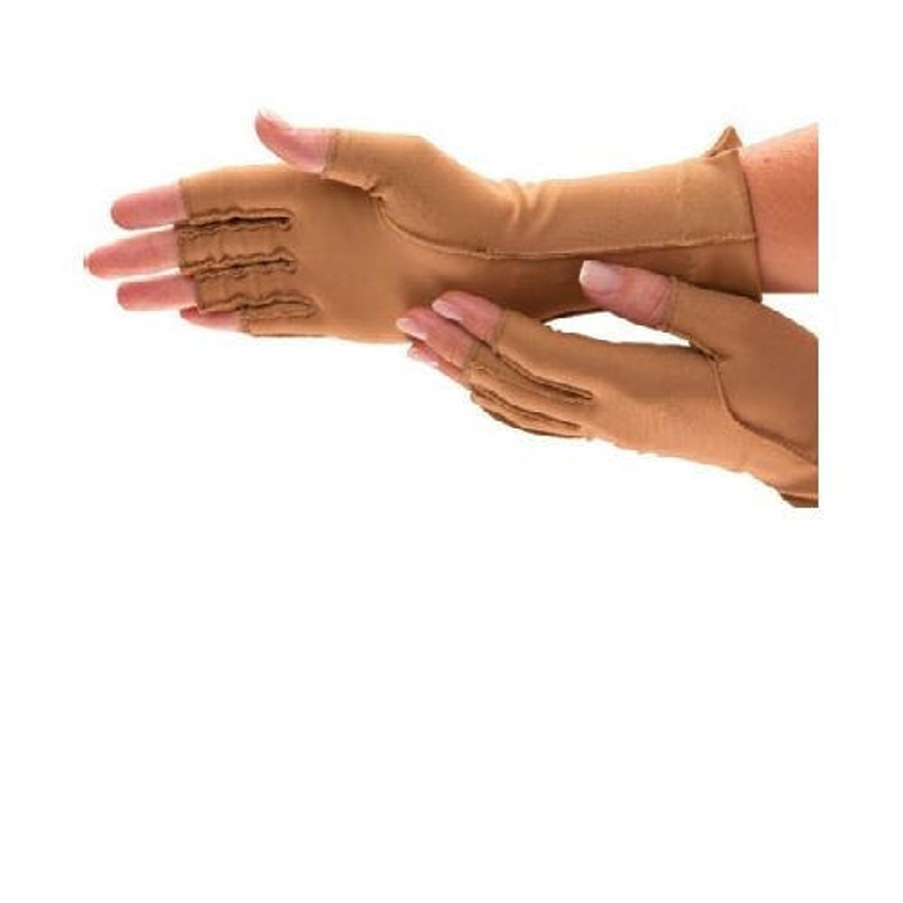 Isotoner Therapeutic Gloves Open Finger Medium Pair