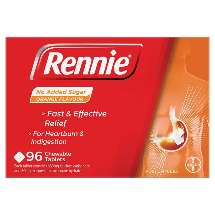 Rennie Heartburn Relief: No Sugar Orange Tablets
