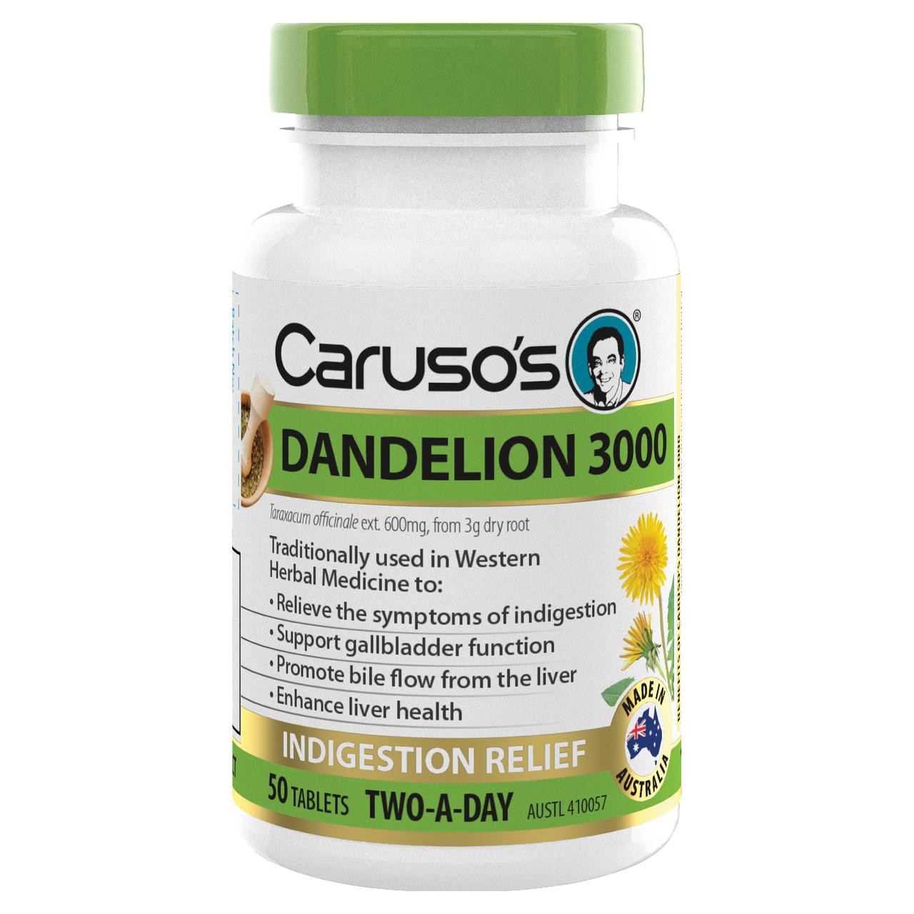 Caruso s Dandelion 3000 Tablet 50 Natural Detox Support