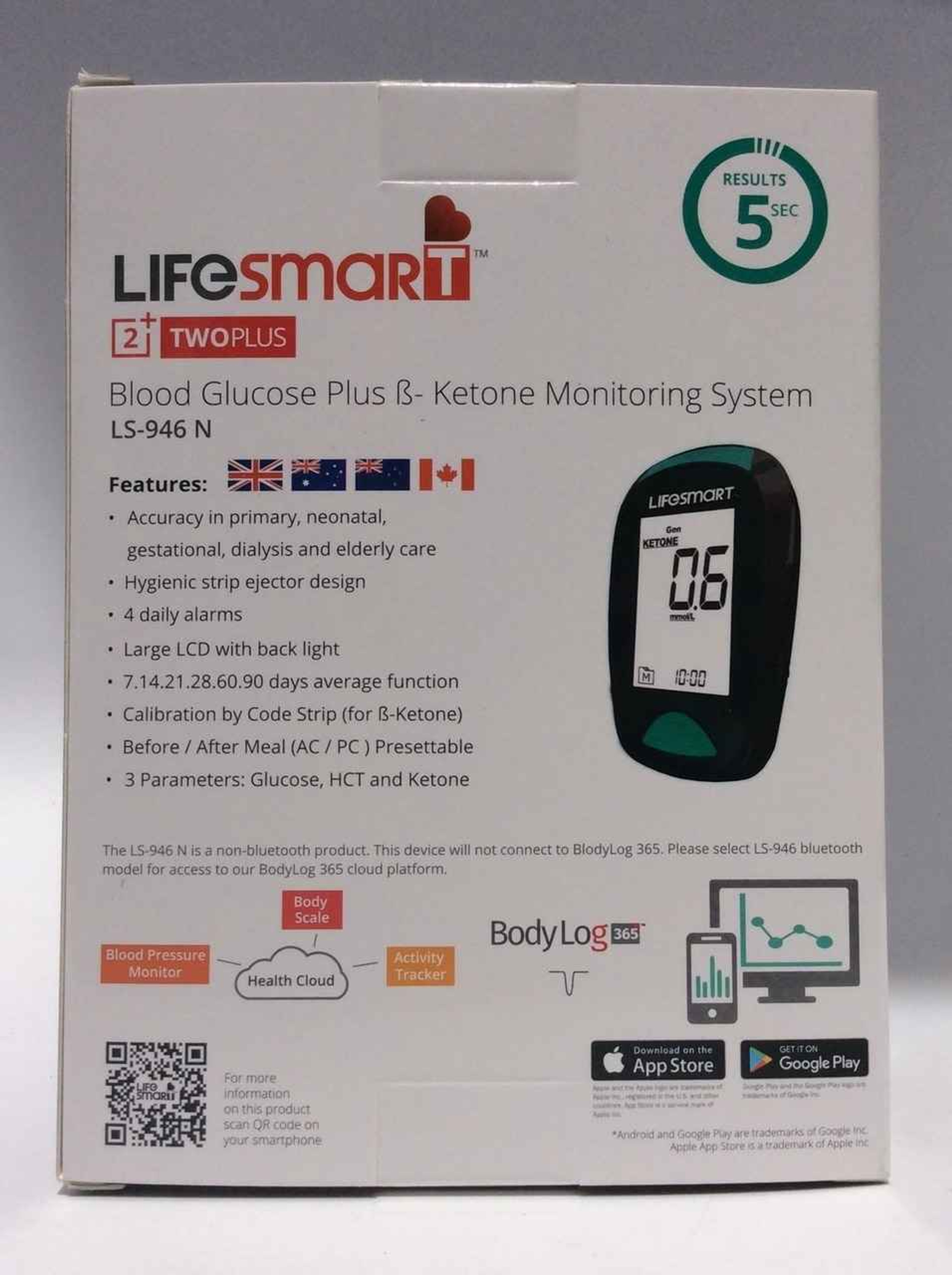 LifeSmart 2TwoPlus Blood Glucose & Ketone Meter LS946 N