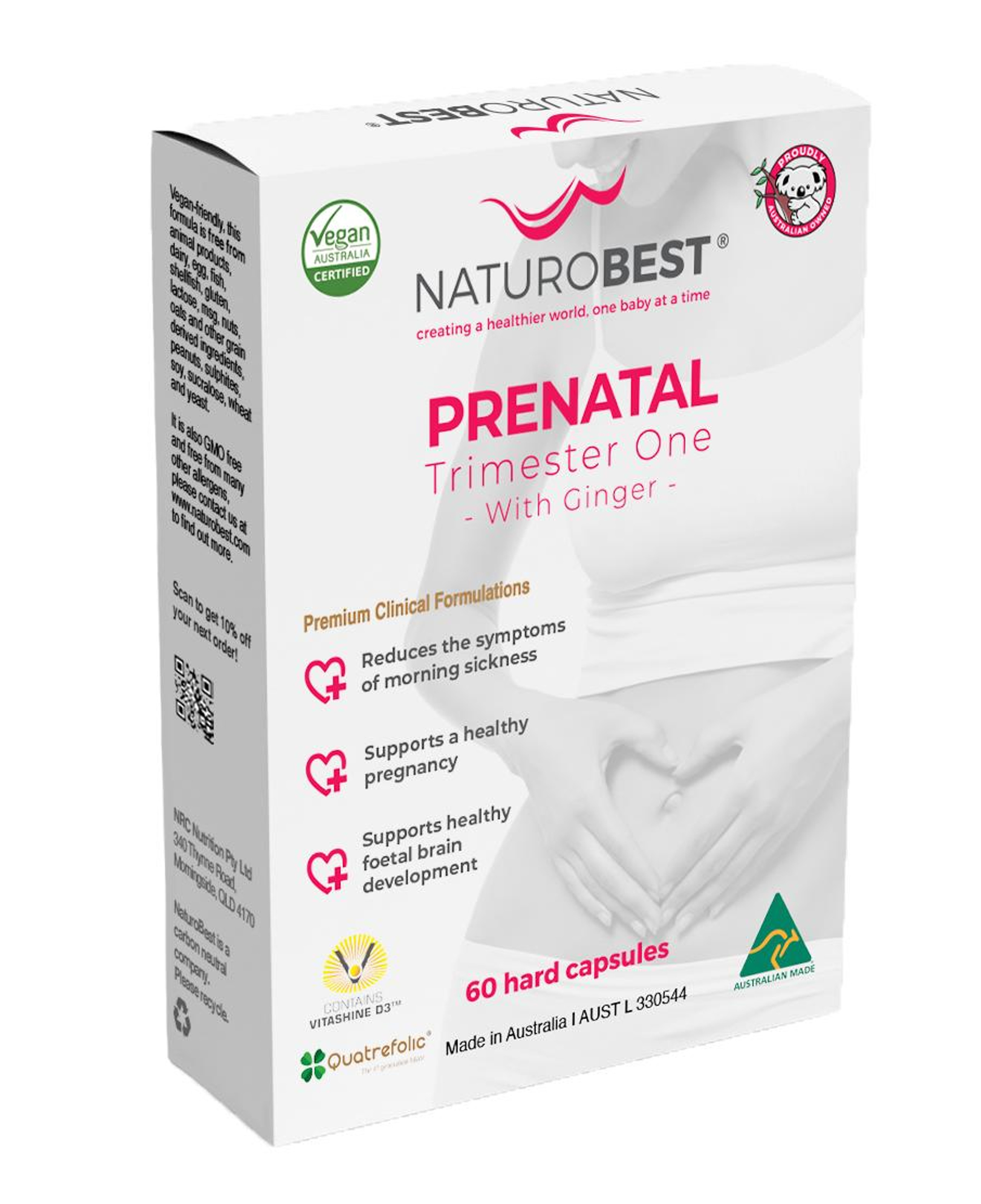 Naturobest Prenatal Trimester One with Ginger 60 Capsules