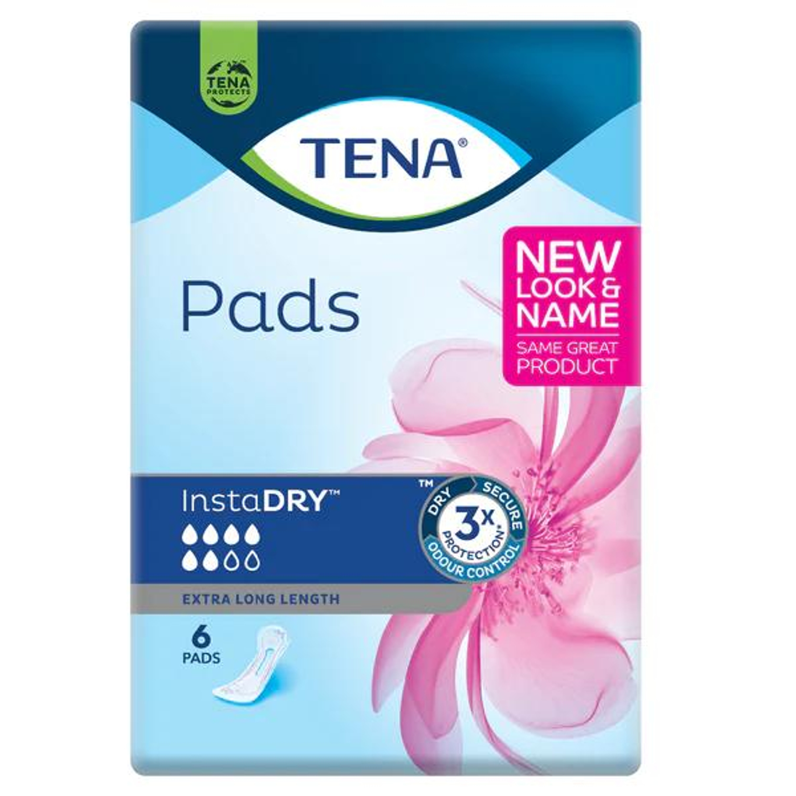 Tena InstraDRY Pads Quickdry Long Length Womens Incontinence Pads 6s