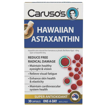 Carusos Natural Health Hawaiian Astaxanthin 30 Capsules Carusos SuperPharmacyPlus
