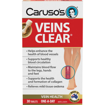 Caruso's Veins Clear 30 Tablets  by Carusos available at SuperPharmacy Plus