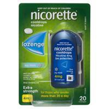 Nicorette Quit Smoking Cooldrops Lozenge Icy Mint Extra Strength 4mg 20 Pack Nicorette SuperPharmacyPlus