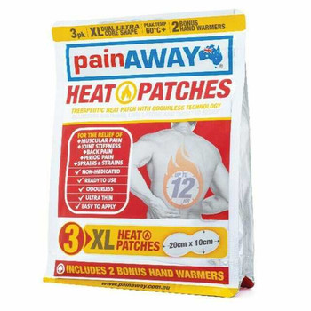 Pain Away Heat Patches XL or 3 Pack PAIN AWAY AUSTRALIA SuperPharmacyPlus