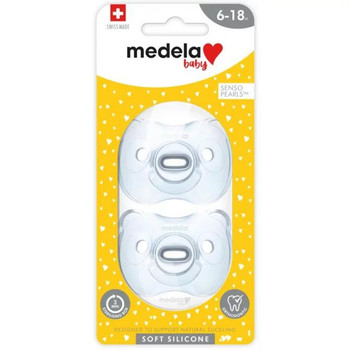 Medela Plus With Steribox Soft Silicone Soother 6-18 Months Blue | 2 Pack  by  available at SuperPharmacy Plus