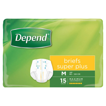 Depend Brief Super Plus Medium Waist 80 120cm Unisex 3520ml Yellow  by  available at SuperPharmacy Plus