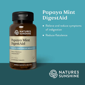 Natures Sunshine Papaya Mint DigestAid 70 Tablets  by  available at SuperPharmacy Plus