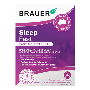 Brauer Sleep Fast Melt | 60 Tablets  by  available at SuperPharmacy Plus