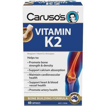 Carusos Natural Health Vitamin K2 or 60 Capsules Carusos SuperPharmacyPlus