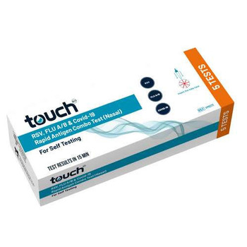 Touch Bio Combo RSV, COVID-19/Influenza A & B 4 -in-1 Rapid Antigen Test Kit | 5 pack  by  available at SuperPharmacy Plus