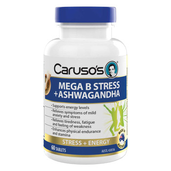 Caruso’s Mega B Stress + Ashwagandha | 60 Tablets | Buy for 34.95 | |