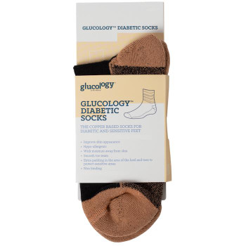 Glucology Diabetic Copper Based Socks - Size 36-38  by Cupron available at SuperPharmacy Plus