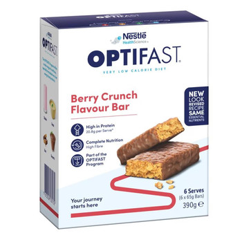 Optifast VLCD Berry Crunch Bars | 60g x 6 Pack  by Nestle Health Science available at SuperPharmacy Plus