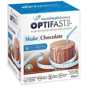 Optifast VLCD Chocolate Shake 12 x 53g Sachets Nestle Health Science SuperPharmacyPlus