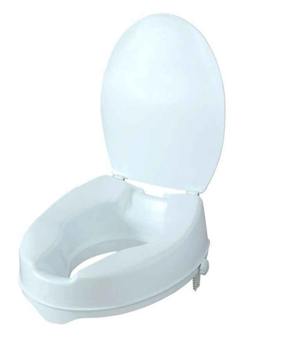 Aquasense Raised Toilet Seat with Lid 10cm or Wt Cap 136kg Aquasense SuperPharmacyPlus