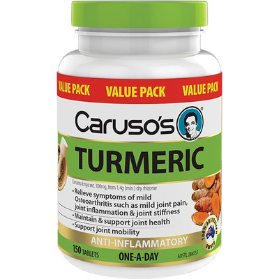 Carusos Turmeric or 150 Tablets Carusos SuperPharmacyPlus