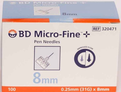 BD Micro-Fine Pen Needles 0.25mm 31G x 8mm x100 BD SuperPharmacyPlus