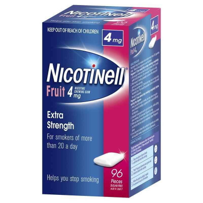 Nicotinell Chewing Gum 4mg Fruit 96 Pieces Perrigo Australia SuperPharmacyPlus