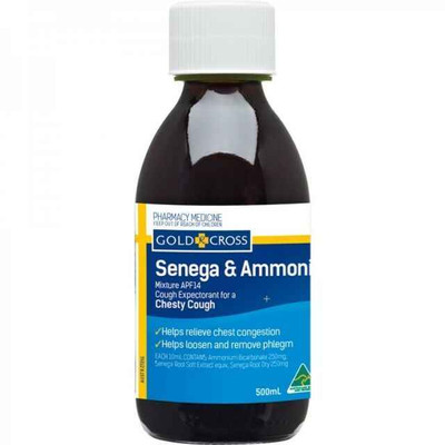 Gold Cross Senega and Ammonia Original 500mL Gold Cross SuperPharmacyPlus