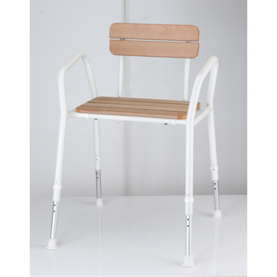 SHOWER CHAIR C45-T HD TIMBER LOOK MaxMobility SuperPharmacyPlus