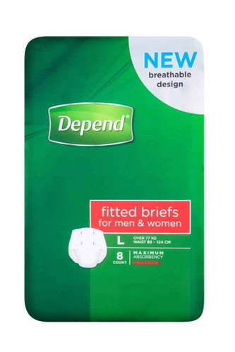 Depend Briefs for Men and Women Large 8 Pack Depend SuperPharmacyPlus