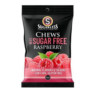 Sugarless Confectionery Raspberry Chews 70g  by  available at SuperPharmacy Plus