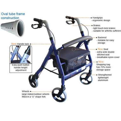 Rollator with Hand-Brake Heavy Duty Hire superpharmacyplus hire equipment SuperPharmacyPlus