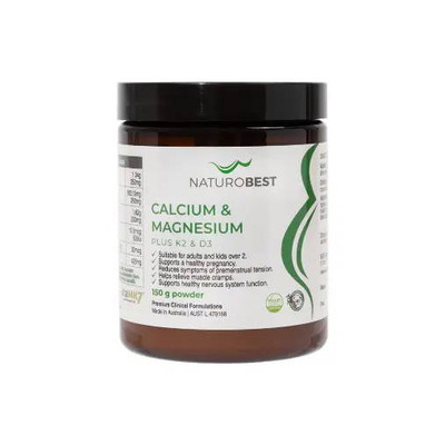 Naturobest Calcium & Magnesium Plus K2 & D3 150g Powder