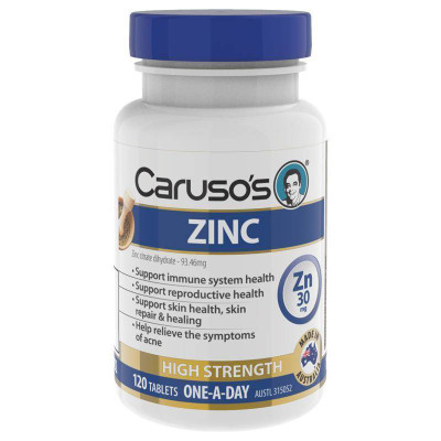 Carusos Natural Health Zinc 120 Tablets Carusos SuperPharmacyPlus