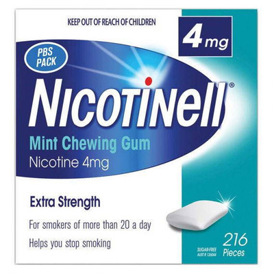 Nicotinell Chewing Gum Mint 4mg | 216 Pieces  by Perrigo Australia available at SuperPharmacy Plus