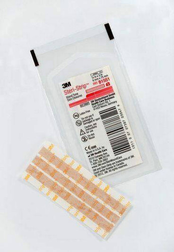 Steri-Strip Non-reinforced Blend Tone Skin Closures Tan B1551 6 mm x 75 mm 3 Strips 3M SuperPharmacyPlus