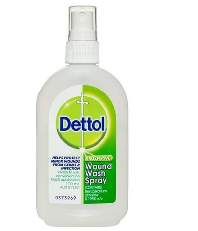 Dettol Antiseptic Wound Wash Spray 100mL Reckitt Benckiser SuperPharmacyPlus