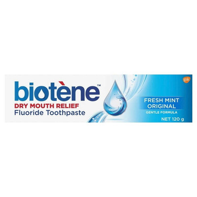 Biotene Dry Mouth Fluoride Toothpaste or Fresh Mint or 120g Biotene SuperPharmacyPlus