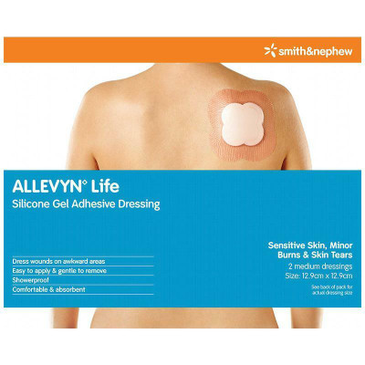 Allevyn Life Medium 12.9cm X 12.9cm 2 Pack Smith and Nephew SuperPharmacyPlus