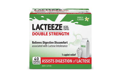 Lacteeze Double Strength 40 Chewable Caplets Lacteeze SuperPharmacyPlus