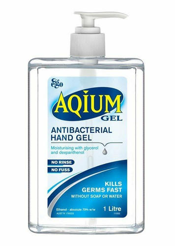 Ego Aqium Antibacterial Hand Sanitiser 1L Pump Pack Ego Pharmaceuticals SuperPharmacyPlus