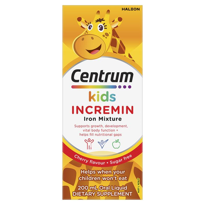 Centrum Kids Incremin Iron Mixture 200mL Oral Liquid | Cherry Flavour