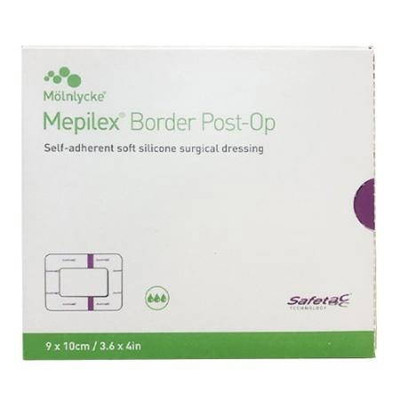 Mepilex Border Post-Op 9cm x 10cm Dressing 10 Pack Molnlycke SuperPharmacyPlus