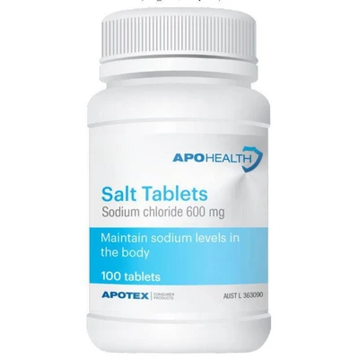 APO Health Salt Tablets 600mg or 100 Tablets Apotex Pty Ltd SuperPharmacyPlus