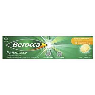 Berocca Energy Vitamin Mango and Orange 15 Effevescent Tablets SuperPharmacyPlus