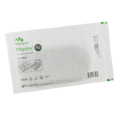 Mepilex Ag 10cm x 20cm Single Dressing | Silver Foam