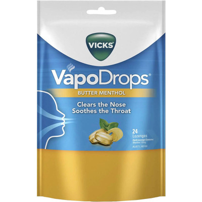 Vicks VapoDrop Buttermenthol Lozenges or 24 Pack SuperPharmacyPlus