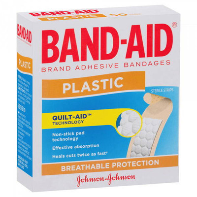 Johnsons Band-aid Plastic Strip or 50 Pack Johnson and Johnson SuperPharmacyPlus