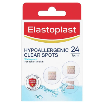 Elastoplast Sensitive Transparent Hypoallergenic Spot | 24 Pack | 76334