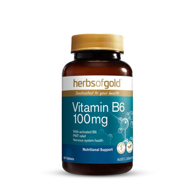 Herbs of Gold Vitamin B6 100mg | 60 Tablets  by  available at SuperPharmacy Plus