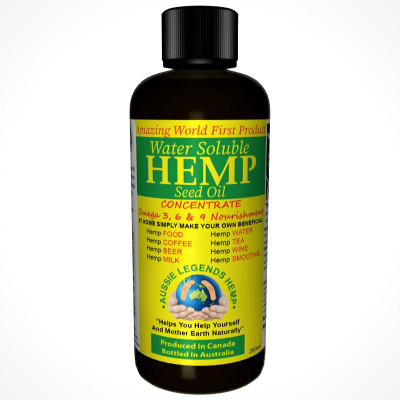 Aussie Legends Water Soluble Hemp Seed Oil Concentrate 200ml  by Aussie Legends Hemp Pty Ltd available at SuperPharmacy Plus
