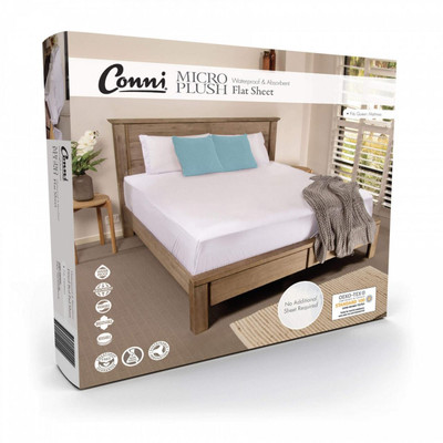 Micro-Plush Waterproof Flat Sheet Double Bed  by Conni available at SuperPharmacy Plus